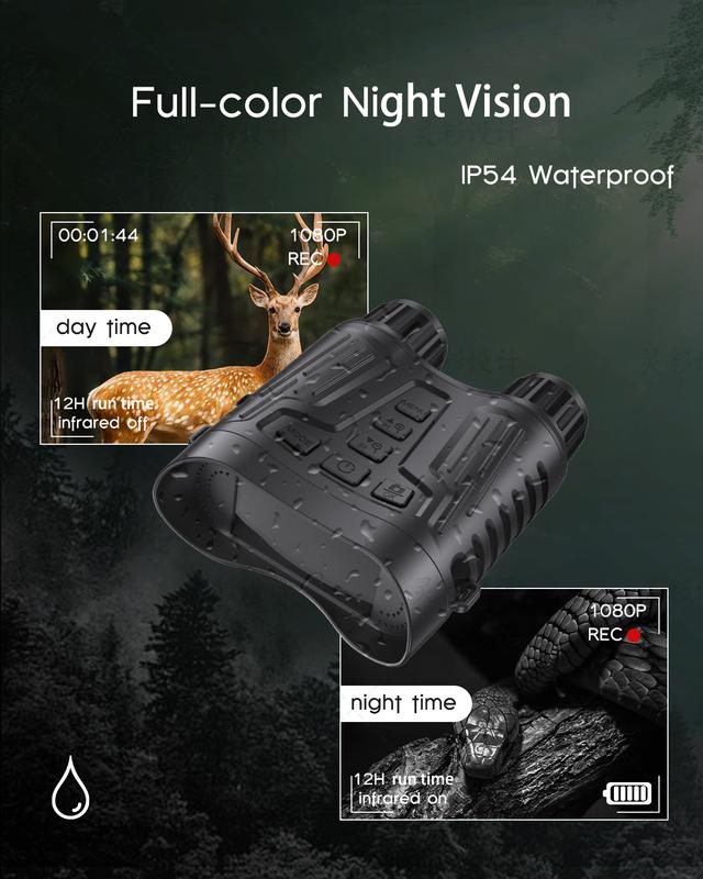 Night Vision Goggles - 1315FT 4K Night Vision Binoculars for Adults, 8X Digital Zoom, 2600mAH Rechargeable Battery 3.2'' Screen with 32GB TF Card