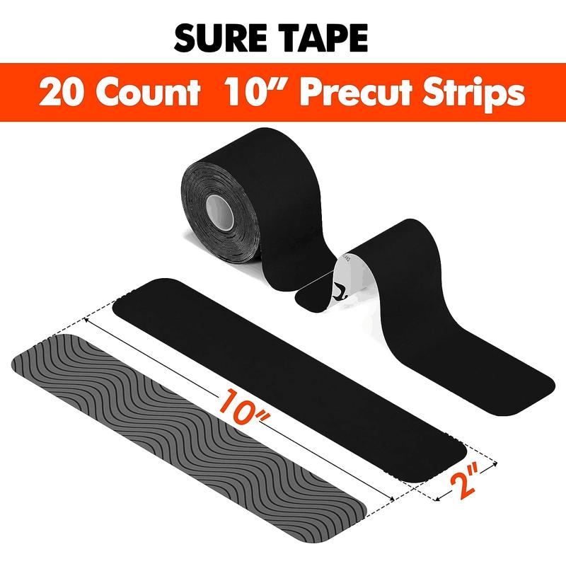 Sure Tape Black Athletic Tape Original Cotton Elastic Kinesiology Tape Roll