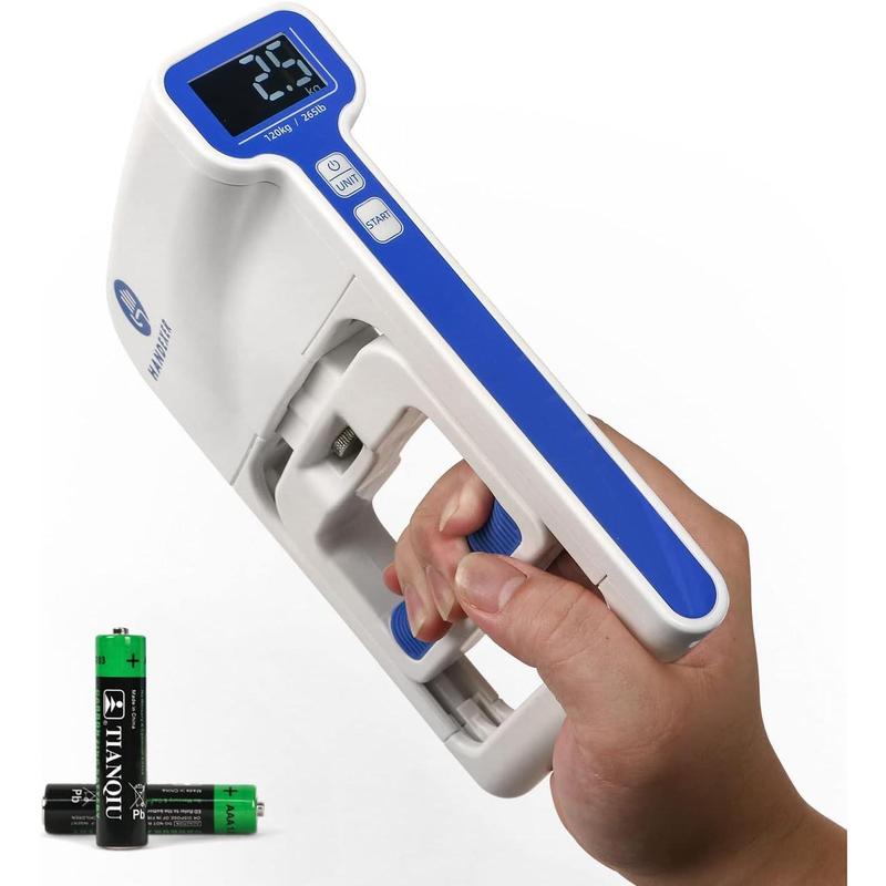 Grip Strength Tester 265lb 120kg, Digital Hand Dynamometer FDA Registered with Backlit LCD for Grip Strength Testing and Training