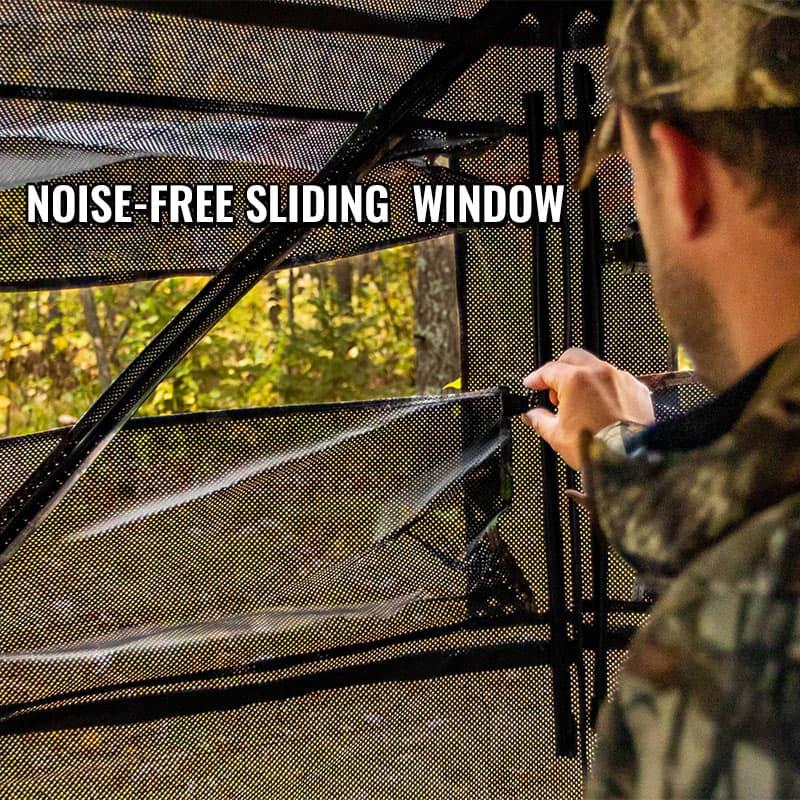 TIDEWE Hunting Blind See Through with Carrying Bag, 2-3 Person Pop Up Ground Blinds 270 Degree, Portable Resilient Hunting Tent for Deer & Turkey Hunting