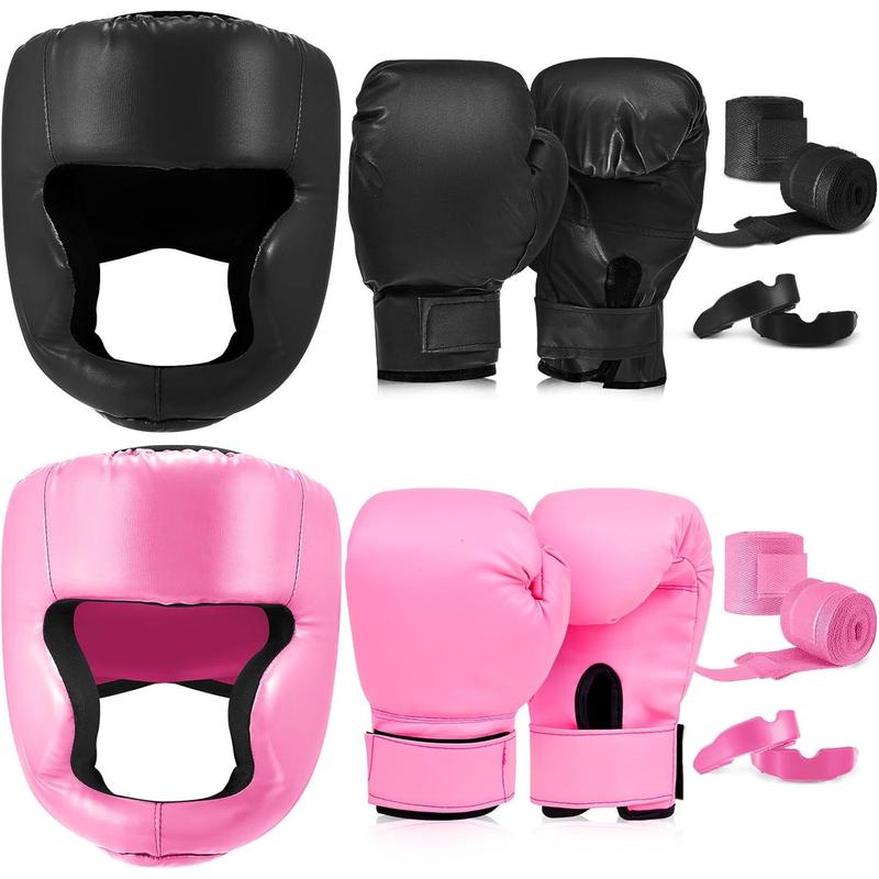 Hamoluxi  14 Pcs Boxing Set Including 2 Pair of 16 oz Boxing Gloves Headgear Helmet Boxing Hand Wraps Sport Mouth Guards