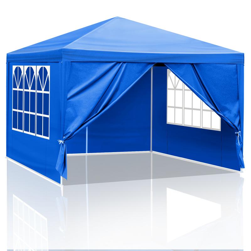 SY-10'x10' Gazebo Waterproof Outdoor Canopy Patio Tent Party Tent for Wedding BBQ Cater, Blue