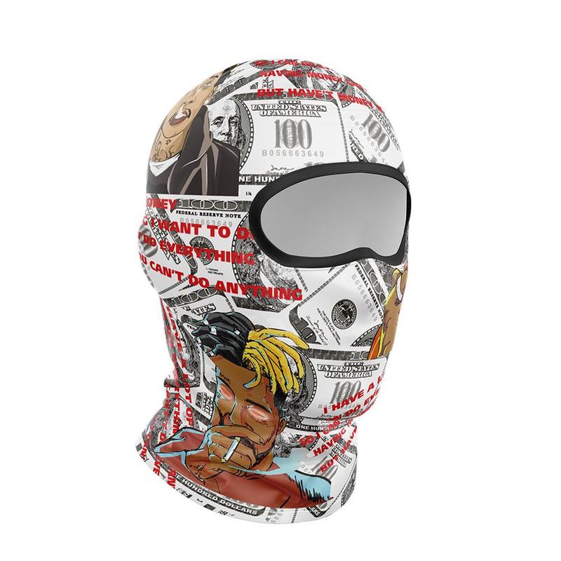 Dollar Pattern Balaclava Face Mask, Full Face Mask, Windproof Breathable Face Cover for Outdoor Skiing Cycling, Motorcycle Accessories