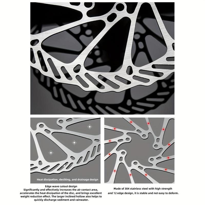 160mm Disc Brake Rotor with 6 Bolts, 2 Counts Stainless Steel Bicycle Rotors Fit for Road Bike, Mountain Bike