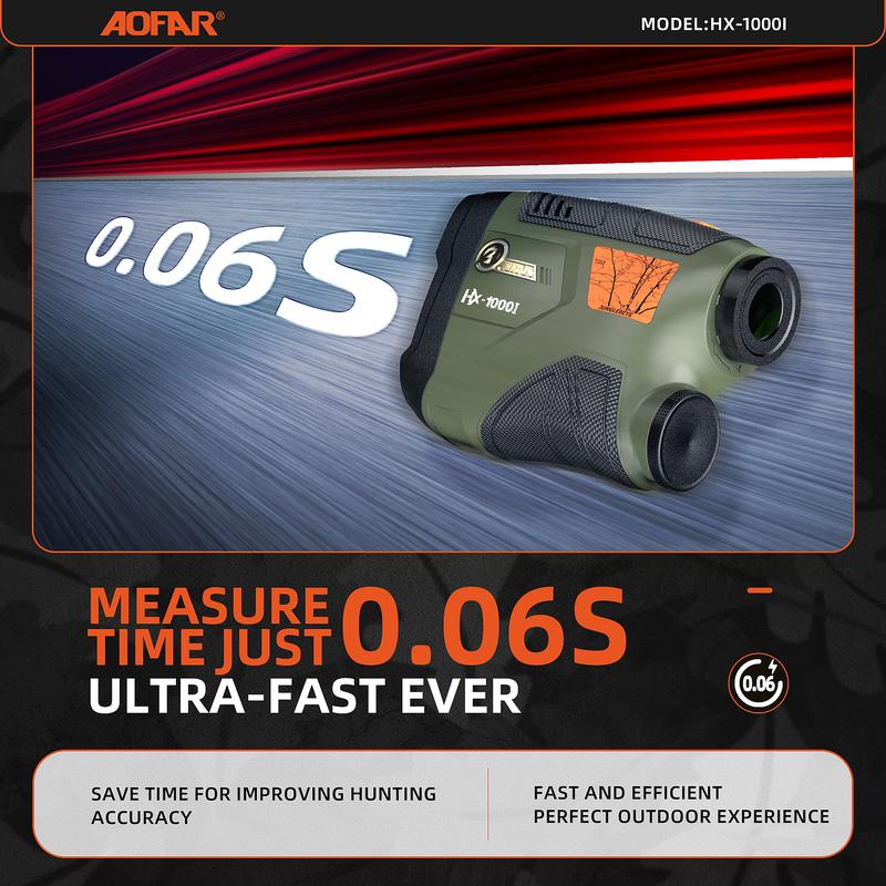 AOFAR Range Finder for Hunting Archery, 1000 Yards with Angle and Horizontal Distance, Shooting Wild Rangefinder, Range, Scan, Speed Mode, Free Battery Gift Package, Waterproof