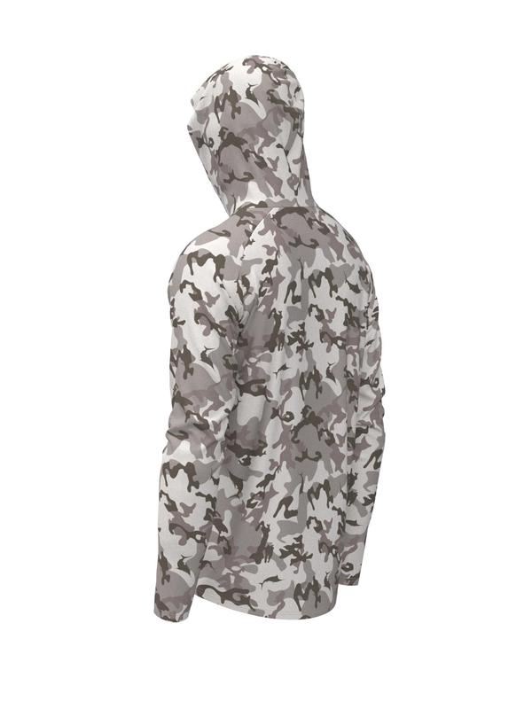 Men's Regular Fit Camo Print Hooded Sports Outerwear with Mask, Long Sleeve Sun Protection Fishing Outerwear,  Men's Fall Clothing,  Casual Sporty Breathable Fishing Clothing for Outdoor Activities