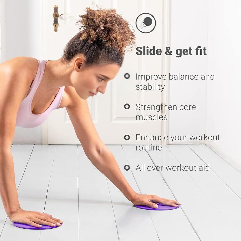 Exercise Core Sliders, 1 Pair Anti-slip Dual Sided Exercise Gliding Discs, Light and Portable, Perfect for Abdominal & Core Workouts