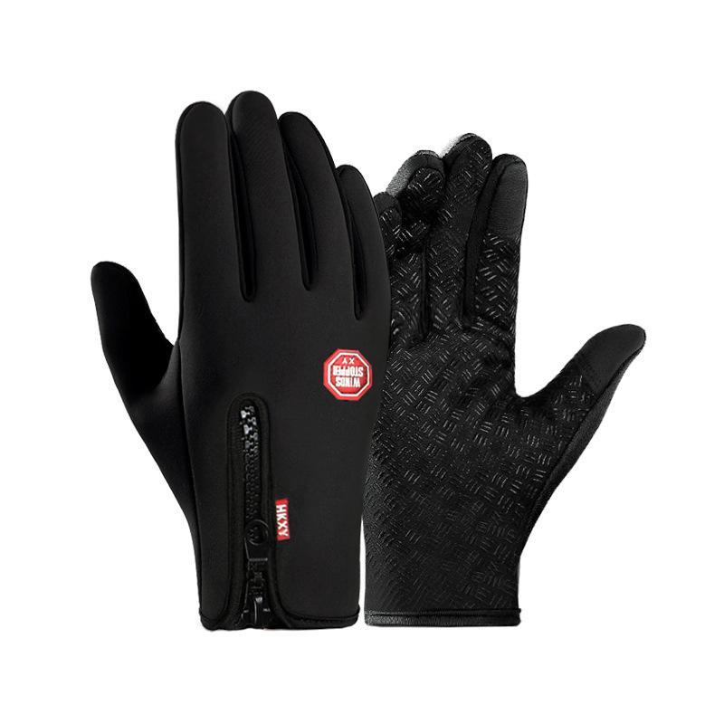 Winter Warm Gloves, 1 Pair Waterproof & Windproof Touch Screen Gloves, Outdoor Cycling Gloves, Warm Plush Lining Gloves for Fishing, Holiday Gift