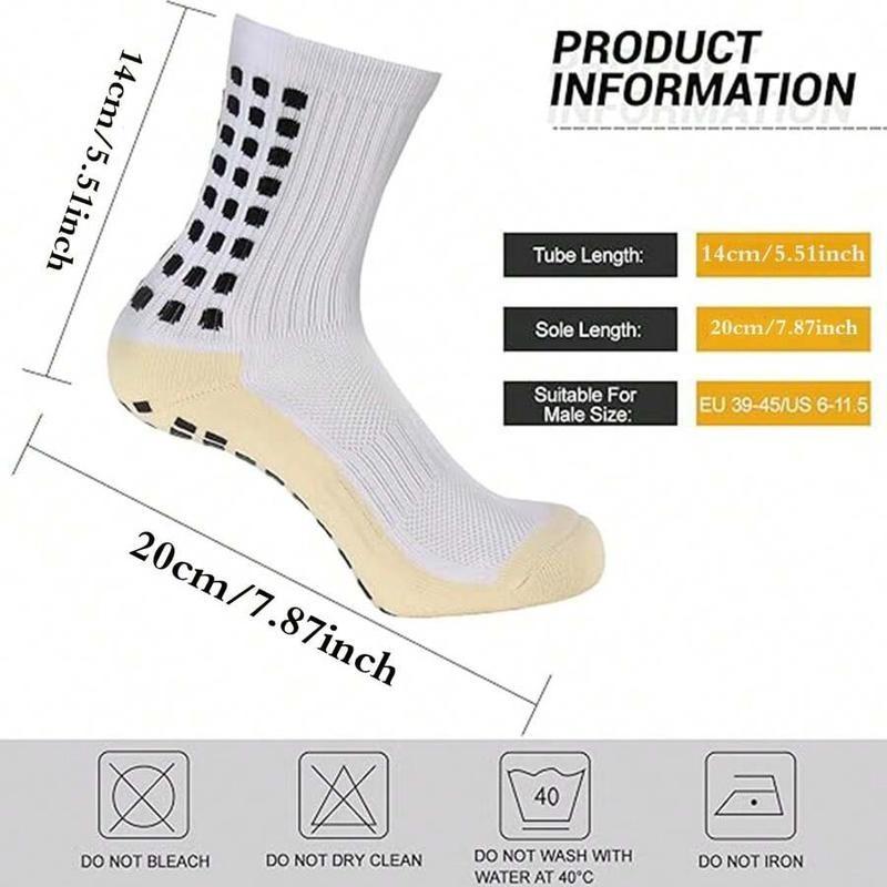 Men's  Socks 6 Pairs Mens Soccer Socks Grip Non-Slip Football Baseball Soccer Socks for Women Men's  Anti Slip Grip Pads Sports Athletic Socks