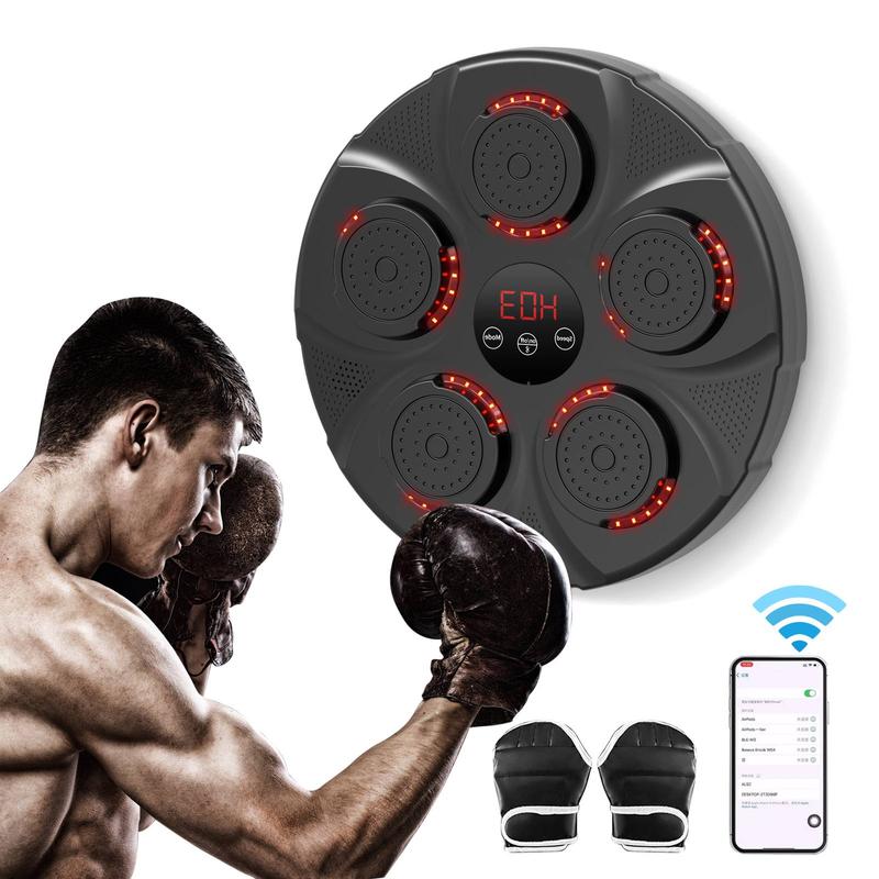 Smart Music Boxing Machine, Indoor Fitness Exercise Smart Music Boxing Machine, Smart Boxing Trainer With Gloves, Sports Accessories Wall Mounted Bluetooth Music Boxing Training Punching Equipment, Intelligent Music Boxing Machine Wall Targets