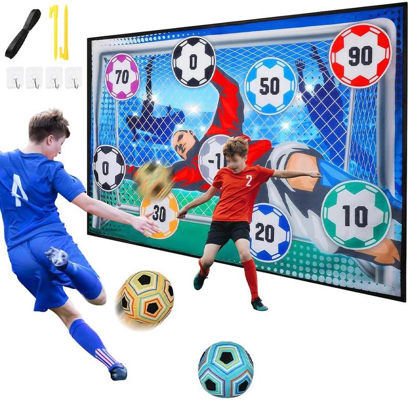 Soccer Game Kit, 1 Set Including 1 Soft and Safe Goalkeeper Style Fabric Soccer Ball with Scores, Ball, Cloth Band, Suitable for Indoor and Outdoor, Christmas Gift