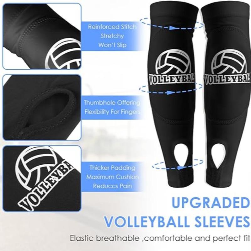 Volleyball Arm Sleeve, 1 Pair Volleyball Sports Arm Sleeve with Protective Foam Pad & Thumb Hole, Arm Protector for Volleyball, Sports Equipment