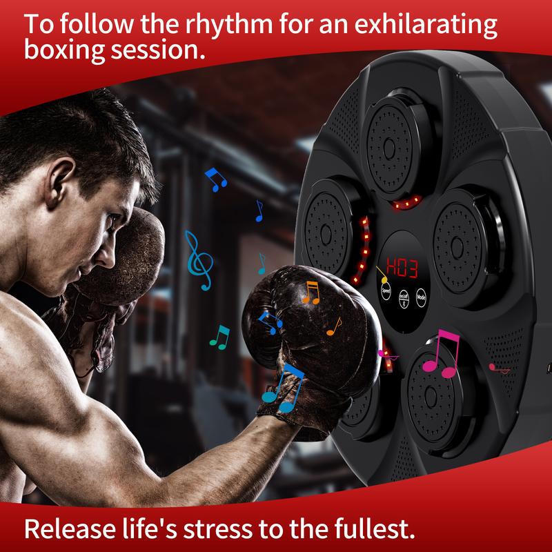 Smart Music Boxing Machine, Indoor Fitness Exercise Smart Music Boxing Machine, Smart Boxing Trainer With Gloves, Sports Accessories Wall Mounted Bluetooth Music Boxing Training Punching Equipment, Intelligent Music Boxing Machine Wall Targets