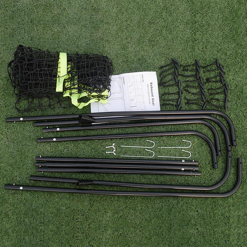 Professional Galvanized Steel Pipe Rebound Soccer Baseball Goal Black