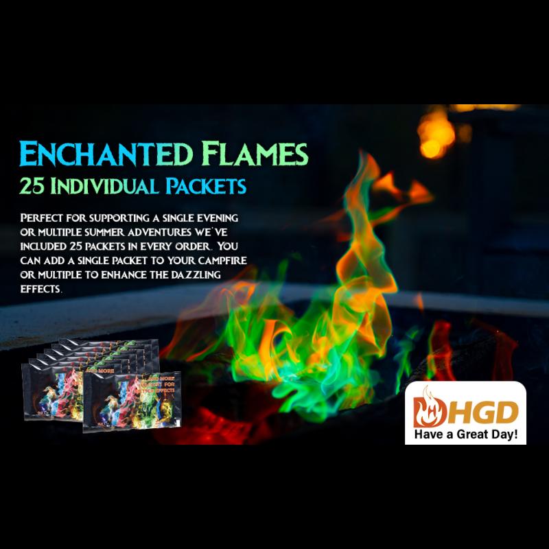 HGD Magical Flames Fire Color Changing Packets for Campfires, Fire Pit, Outdoor Fireplaces - Camping Essentials for Kids & Adults