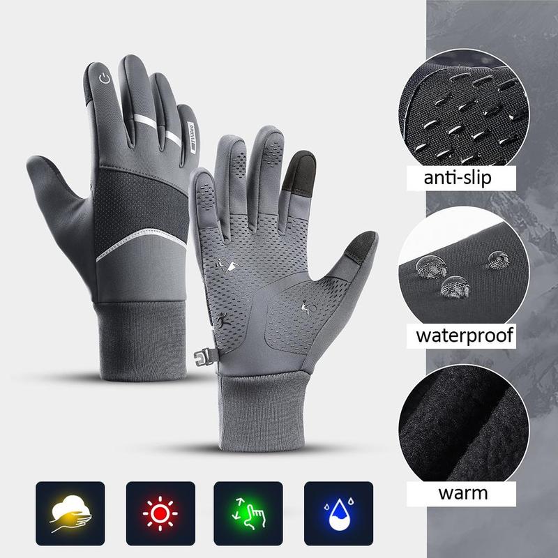 Windproof Winter Gloves, Touch Screen Gloves, Thermal Warm Gloves for Men and Women, Sports Gloves for Outdoor Cycling, Running, Hiking