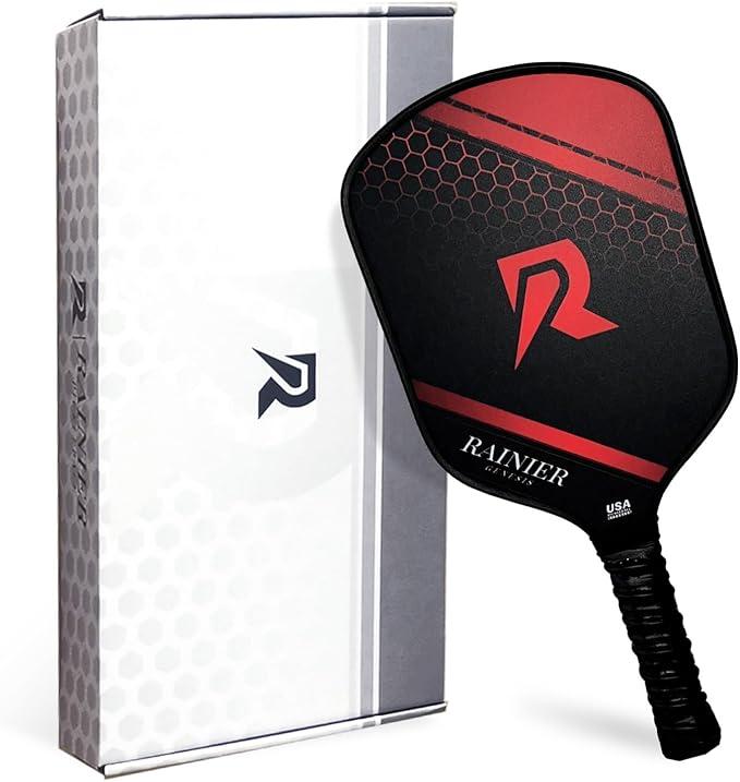 Rainier Pickleball - 2024 Graphite Carbon Fiber Pickleball Paddle 16MM | Pro Control, USA Approved, High Performance Paddle for Pickle Ball