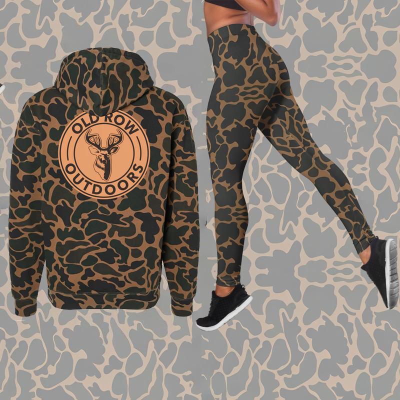 Old Row Outdoors Deer Circle Camo Hoodie & Leggings Set - Stylish Hunting and Outdoor Apparel for Women