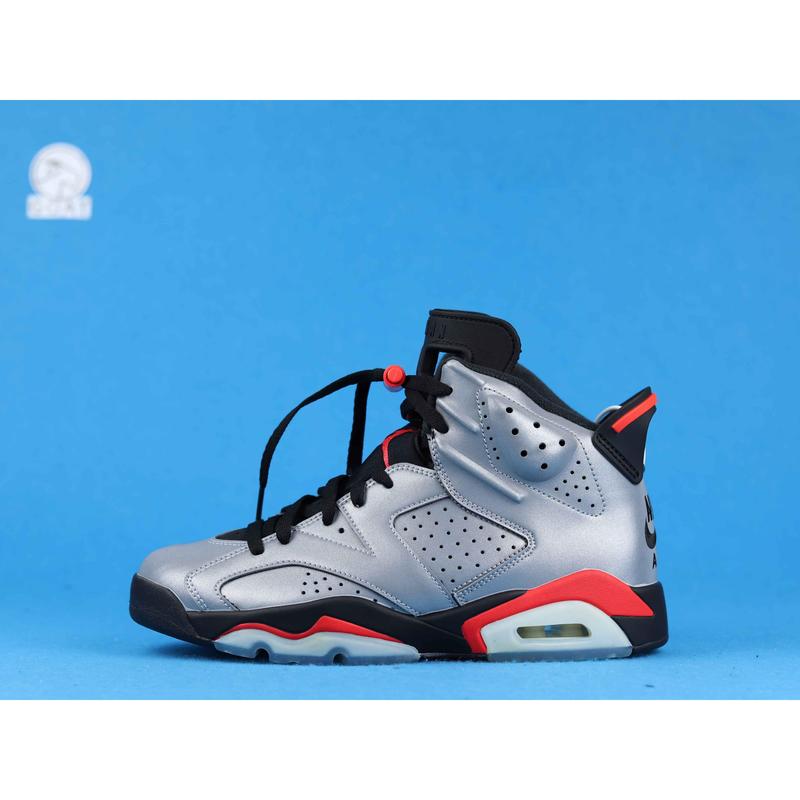 Jordan 6 Silver Red 3M Reflective Anti Slip Cushioning Casual Sports Shoe Winter Hot Sale