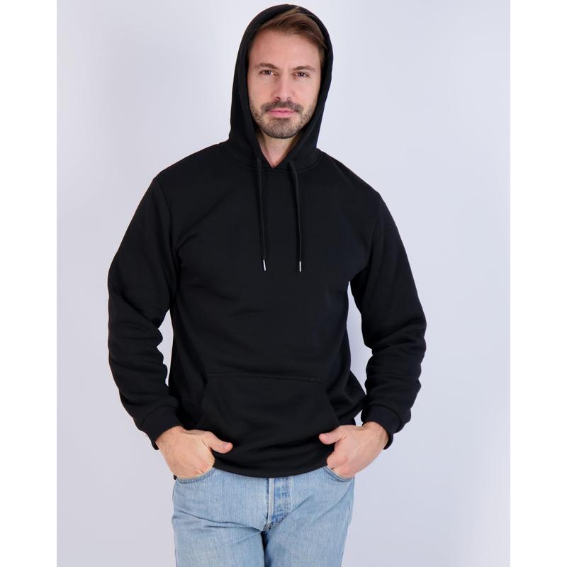 Real Essentials 3 Pack: Men's Fleece Pullover Hoodie - Long Sleeve Hooded Sweatshirt Pockets (Available in Big & Tall)