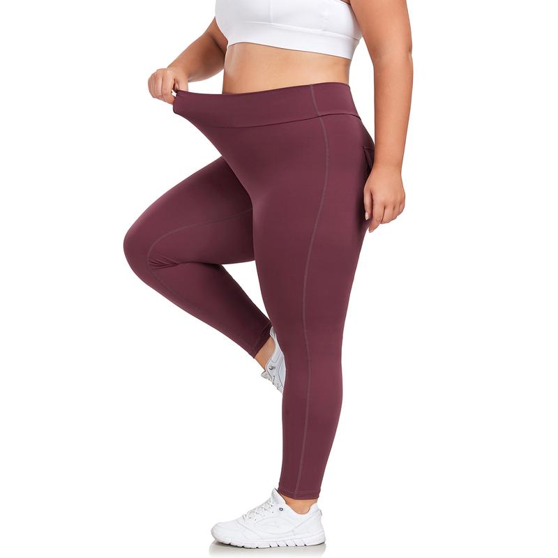 JOJOANS Plus Size Leggings with Pockets for Women High Waisted Yoga Workout Sports Casual Pants Bottoms Womenswear