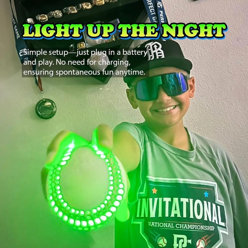 Light Up Baseball, Glow in The Dark Baseball, Perfect Baseball Gifts for Boys, Girls, Adults, and Baseball Fans, Official Baseball Size and Weight.