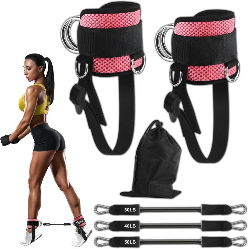 Booty Ankle Resistance Bands with Cuffs,Ankle Bands for Working Out, Glutes Workout Equipment,Adjustable Comfort fit Neoprene,Leg Resistance Bands for Women & Men Fitness Equipment