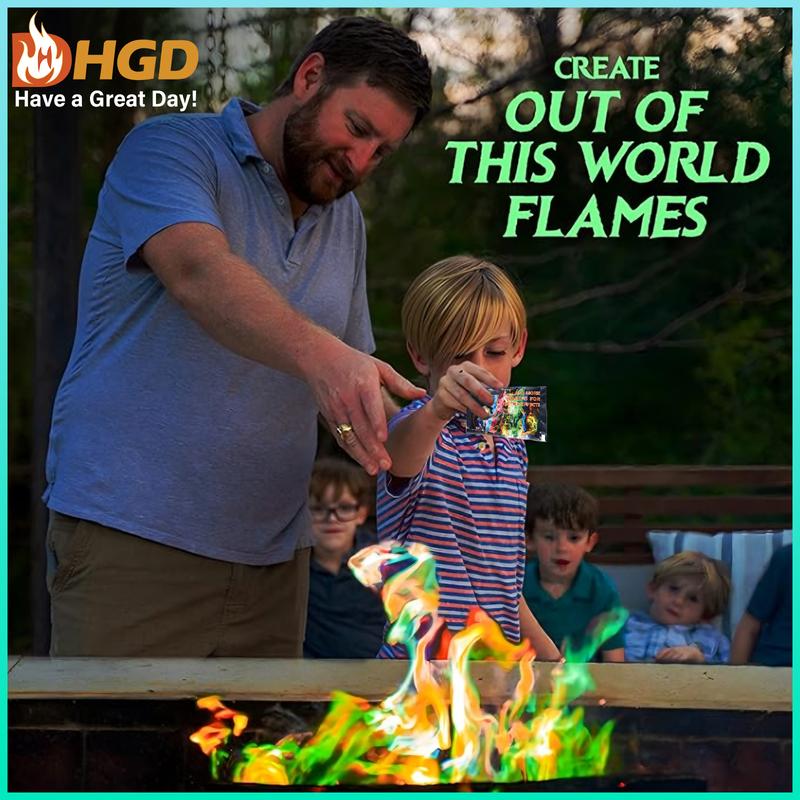 HGD Fire Color Changing Packets Fire Pit Perfect for Any Campfire, Bonfire, Fire Pits & Outdoor Fireplaces - Perfect Magic Fire Cosmic Mystical Fire Campfire Accessories - Camping Games heater