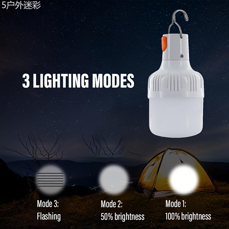 1pc High Brightness USB Rechargeable LED Camping Lantern, 150-350 Lumen Portable Flashlight with Hook, 3 Gear Modes, 0.0-656.17ft Range, Non-Waterproof, for Outdoor Adventure, Fishing, Festivals