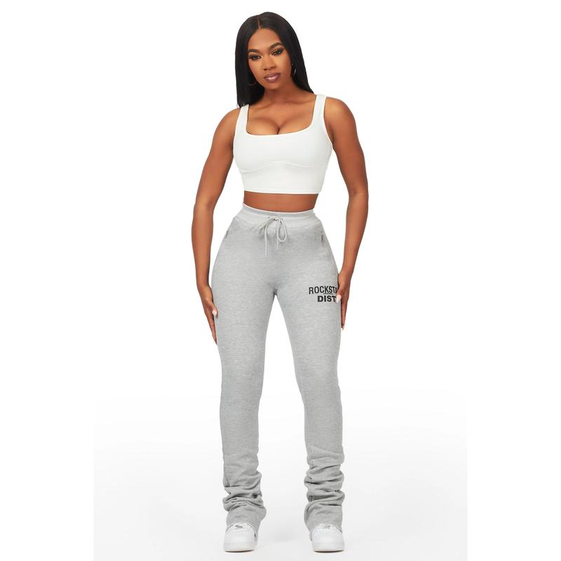 Juliana Heather Grey Super Stacked Track Pant