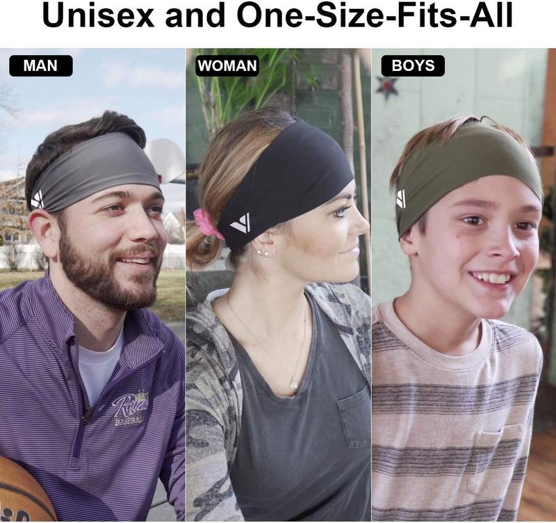 Perm Headbands (Unisex) Running Headbands for Men & Women Sweatbands Sports Sweat Bands Unisex Workout Thin Fitness Gym Yoga 4 Pack