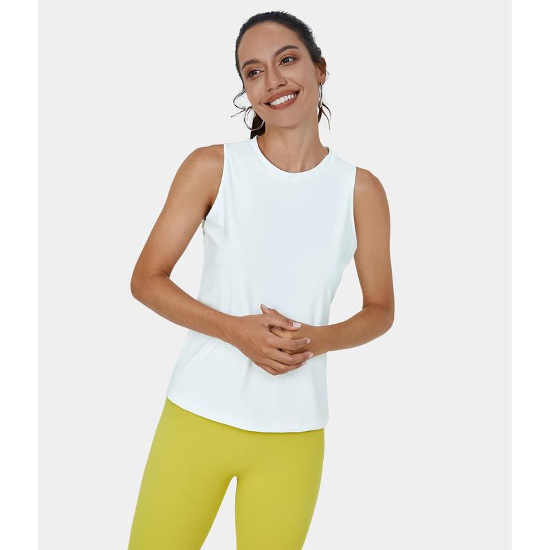 Halara Cut Out Crossover Hem Solid Yoga Tank Top