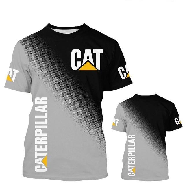 Caterpillar T shirts 3D Cat Excavator Print Streetwear Men's and Women's O-Neck Plus Size Sports Fashion T-shirt Tops