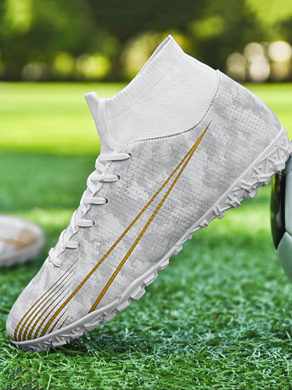 Men's All Over Geometric Print High-top Football Shoes, Professional Training Non-slip Men's Outdoor Indoor Sports Shoes, Big Boys Sports Football Shoes