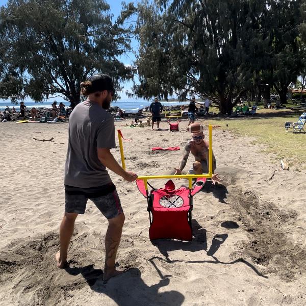 QB54 Black Set - 2 Chairs, 2 Sets of Goalposts, 1 football, 1 carrying bag, 1 kicking tee, 1 ball pump