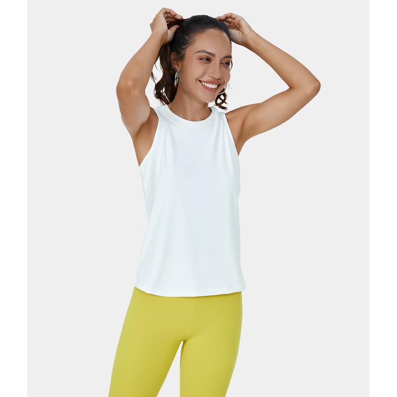 Halara Cut Out Crossover Hem Solid Yoga Tank Top