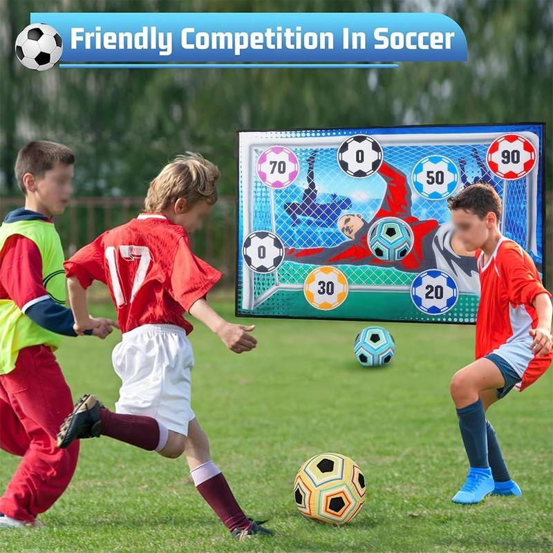 Soccer Game Kit, 1 Set Including 1 Soft and Safe Goalkeeper Style Fabric Soccer Ball with Scores, Ball, Cloth Band, Suitable for Indoor and Outdoor, Christmas Gift