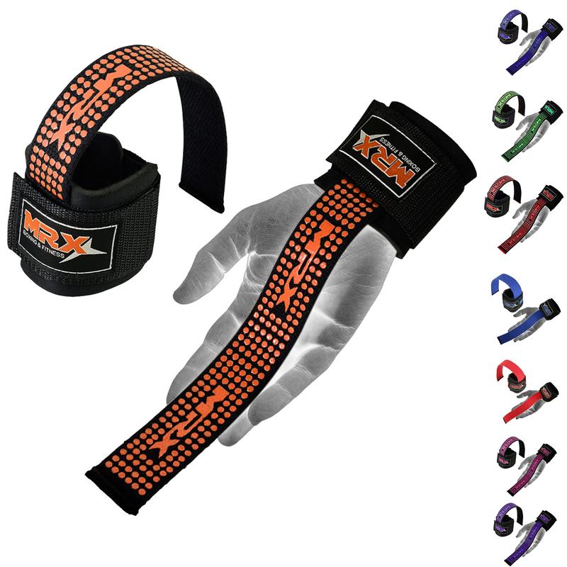 MRX Weight Lifting Bar Straps With Wrist Wraps Heavy Duty Bodybuilding Workout Gym Strap red universal sports wristbands