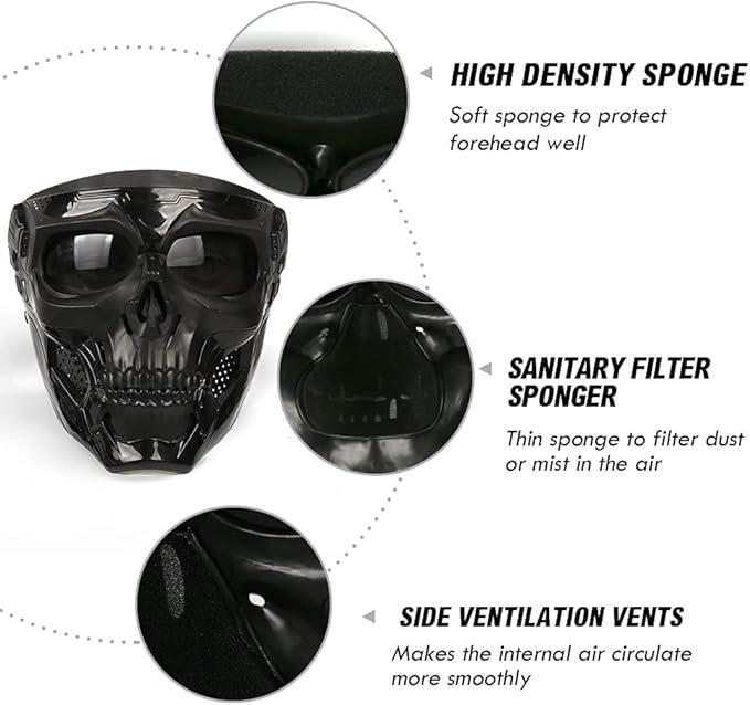 Skull Goggles Mask for ATV Motorcycle Riding Skiing Halloween CS Game Role Playing Skull Mask