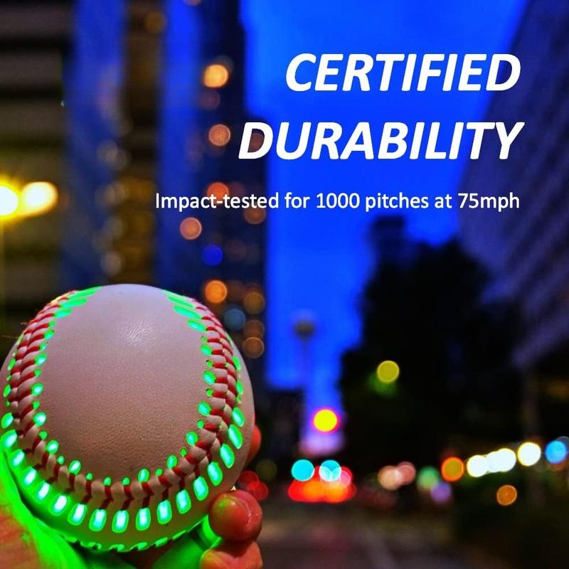 Light Up Baseball, Glow in The Dark Baseball, Perfect Baseball Gifts for Boys, Girls, Adults, and Baseball Fans, Official Baseball Size and Weight.