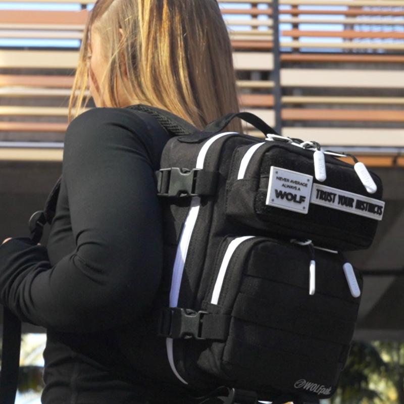 9L Backpack Mini Alpha Black White Accents