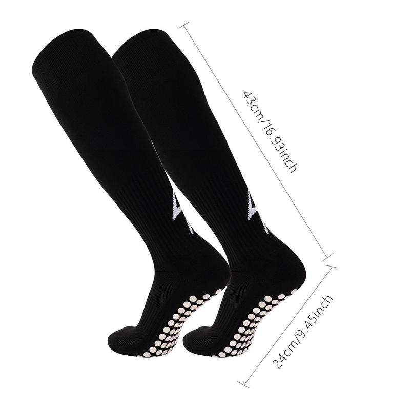 Professional Football Socks, 1 Pair Non-slip Breathable Comfortable Long Sports Socks for Men & Women, Athletic Socks for Running Jogging Training