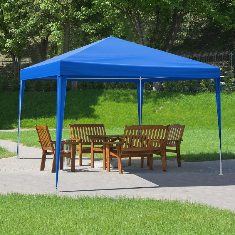 SY-10'x10' Gazebo Waterproof Outdoor Canopy Patio Tent Party Tent for Wedding BBQ Cater, Blue