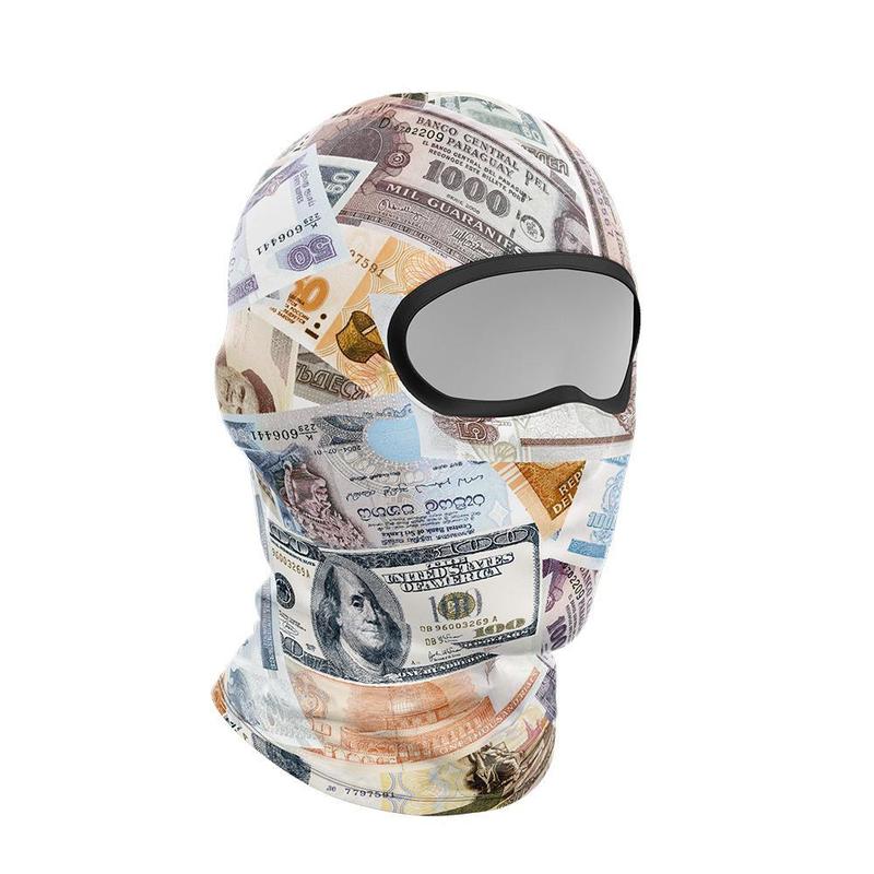 Dollar Pattern Balaclava Face Mask, Full Face Mask, Windproof Breathable Face Cover for Outdoor Skiing Cycling, Motorcycle Accessories