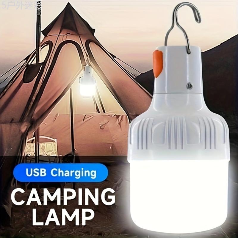 1pc High Brightness USB Rechargeable LED Camping Lantern, 150-350 Lumen Portable Flashlight with Hook, 3 Gear Modes, 0.0-656.17ft Range, Non-Waterproof, for Outdoor Adventure, Fishing, Festivals