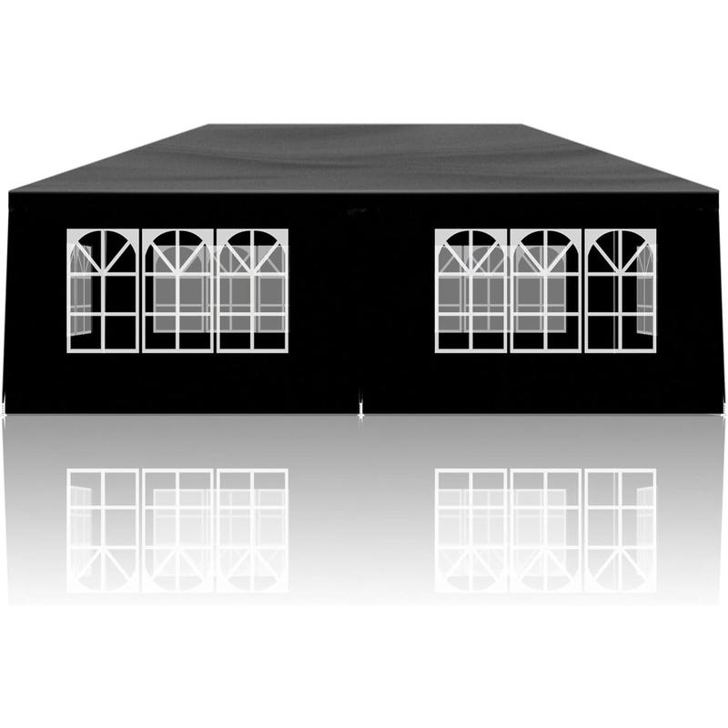 SEALAMB Black Party Canopy Tent 10x20FT with 6 vable Waterproof Sidewalls, Outdoor Large Canopy Tent Paito Gazebo Party Tent Wedding Tents for Backyard