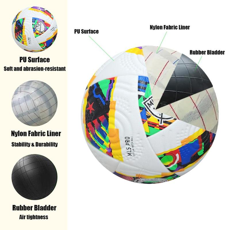 Size 5 Football, Colorful Patchwork Pattern Football, Football Training Ball, Soccer Ball for Training & Competition