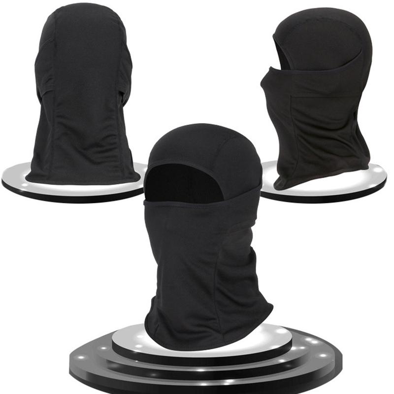 3PCS Set Black Premium Balaclava Windproof Face Mask for Motorcycling Skiing Running Full Cover