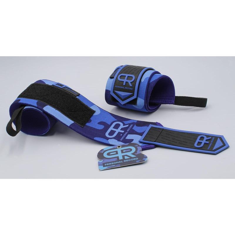 Personal Record Heavy Duty Premium Wrist Wraps - PR901 - Blue Camo