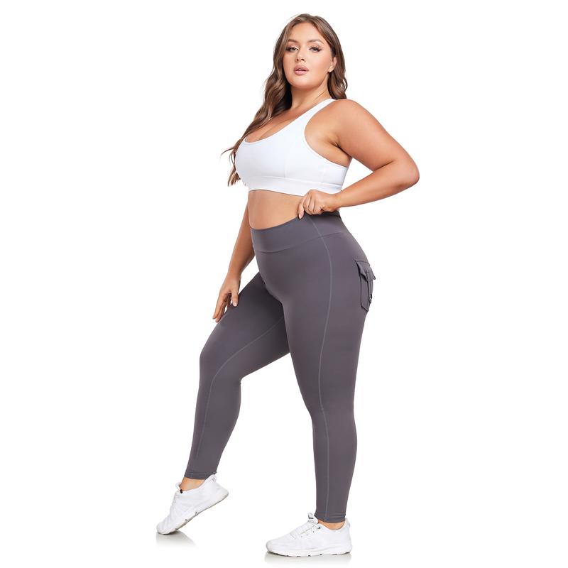 JOJOANS Plus Size Leggings with Pockets for Women High Waisted Yoga Workout Sports Casual Pants Bottoms Womenswear